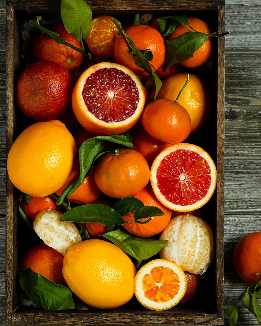 Frutta, cibo, arance, cestino, pompelmo Sfondo del telefono HD