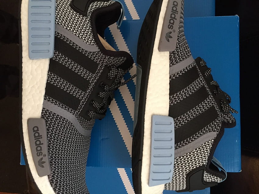 Adidas nmd_r1 black and blue runner ds new size 6 hypebeast yeezy HD ...