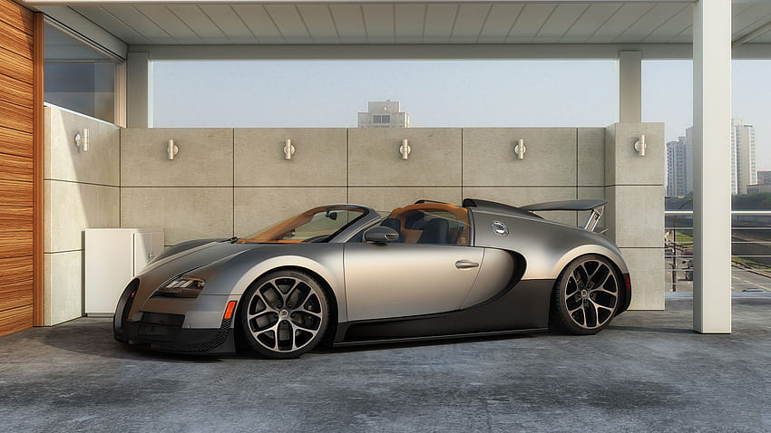 Bugatti Veyron Grand Sport Vitesse, Bugatti Veyron, Bugatti, car, garage, convertible Cars HD wallpaper