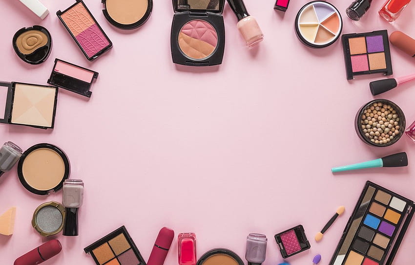 Beauty Cosmetics - , Yarasa Üzerine Güzellik Kozmetikleri Arka Planı, Pastel Makyaj HD duvar kağıdı