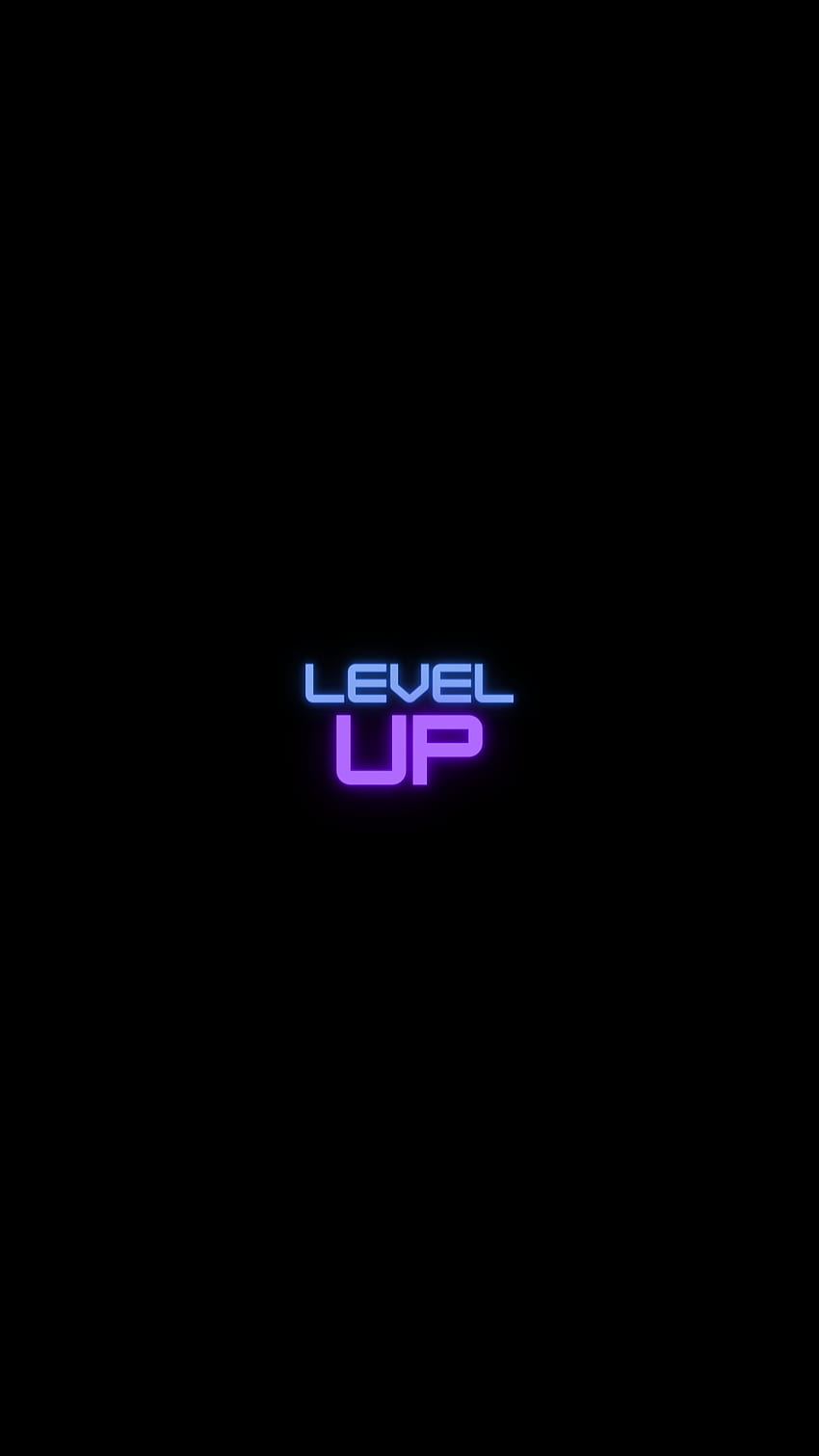 Level Up Neon, Schwarz HD-Handy-Hintergrundbild