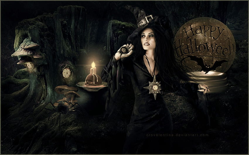 Wiccan Witch Screensaver, Halloween Fairy Witch HD wallpaper