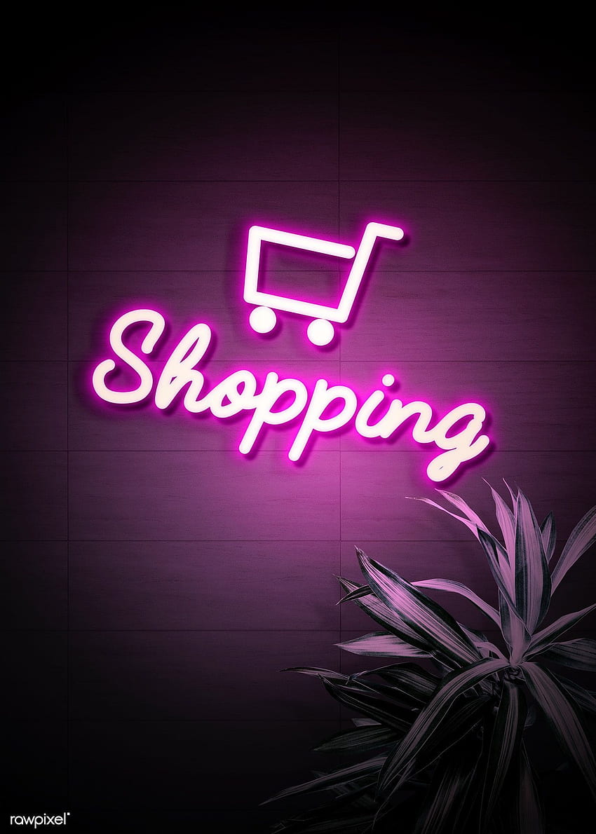 Premium psd of Neon purple shopping cart on a wall 894347 HD phone ...