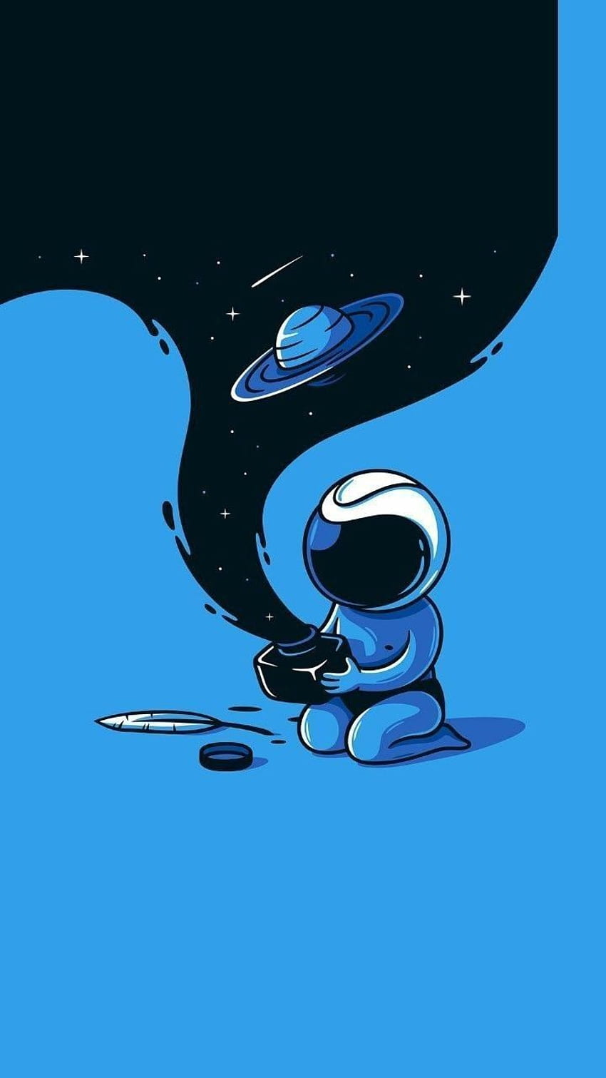 Dark iPhone /9678/. Astronaut art, Art , Astronaut, Cartoon Space HD phone wallpaper