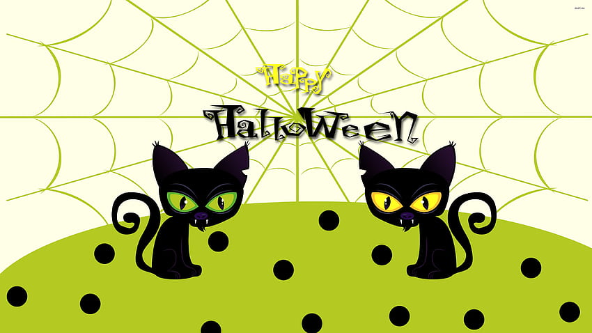 Vampire cats wishing you Happy Halloween - Holiday HD wallpaper