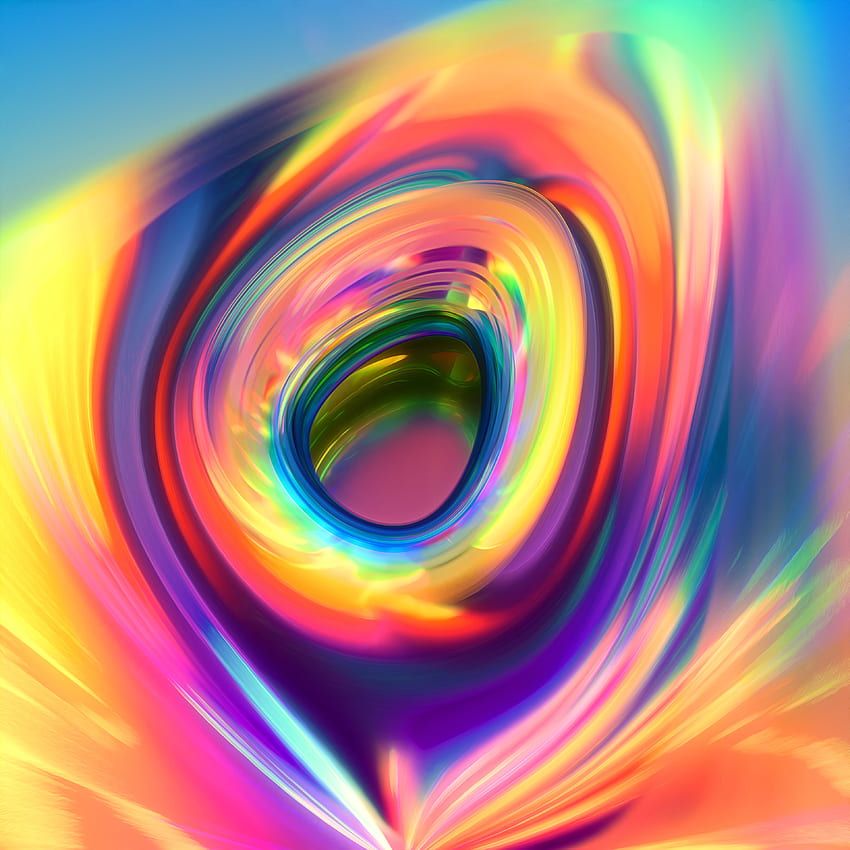 Neon Colors, Gradient, Wormhole, 3D Abstraction - Resolution:, 3840X3840 HD phone wallpaper