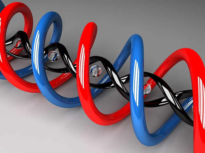3D, форма, плексус, спирала, фигурка, ДНК HD тапет