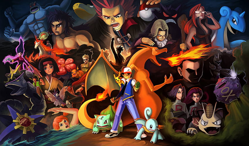 Red & His Enemy, Gym leader, Pokemon Red HD wallpaper