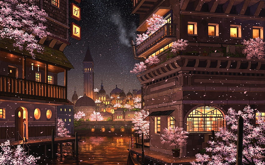 Anime City Lights, Chill Anime City Aesthetic HD wallpaper | Pxfuel