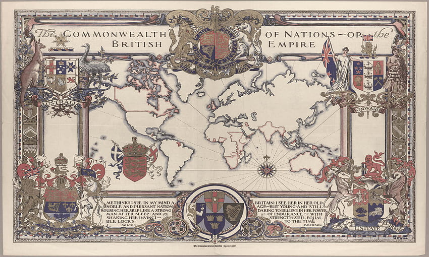 Peta Kerajaan Inggris 1937 Mural Wallpaper HD