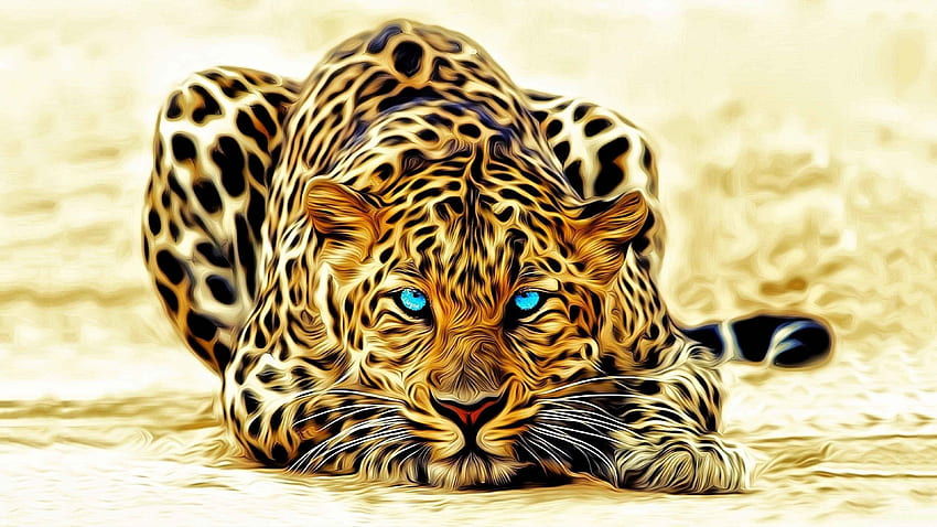 of 3D Leopard HD wallpaper