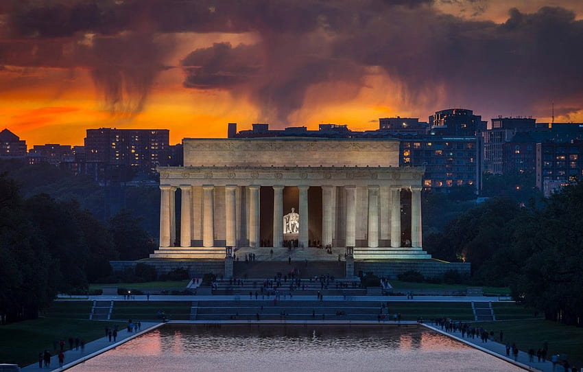 Washington, ABD, Lincoln, Lincoln Anıtı HD duvar kağıdı