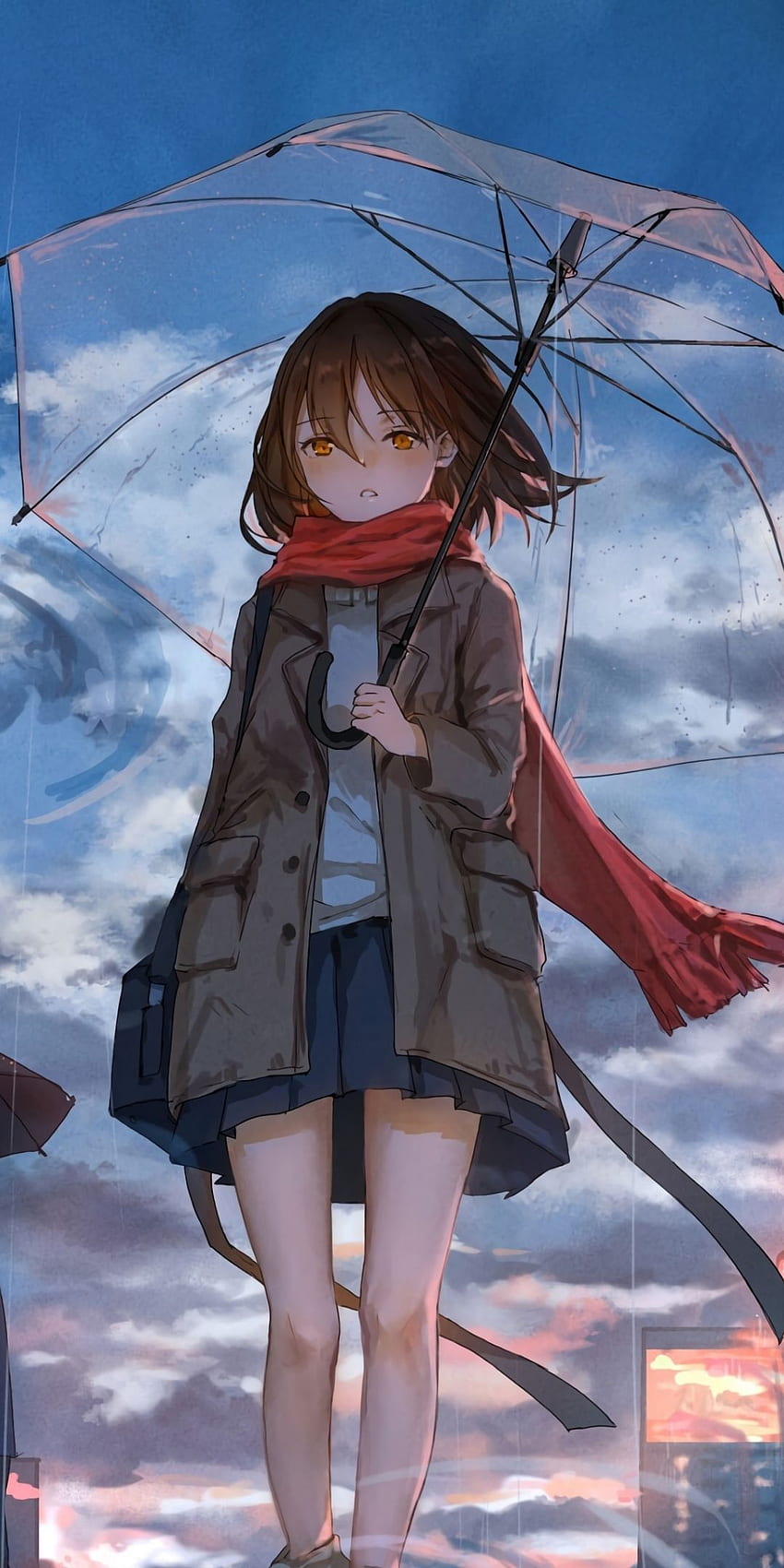 14++ Anime Girl In The Rain Live, Falling Couple Sad Anime fondo de pantalla del teléfono