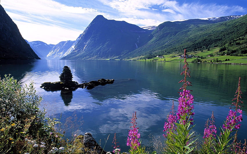 맥용 풍경. 노르웨이 피요르드, 아름다운 노르웨이, 아름다운 풍경 HD 월페이퍼