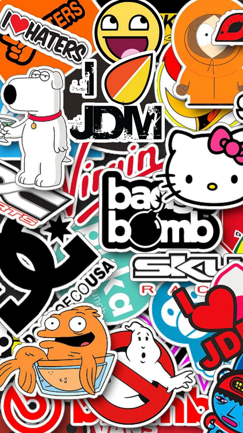 Sticker Bomb, Anime Sticker Bomb HD phone wallpaper