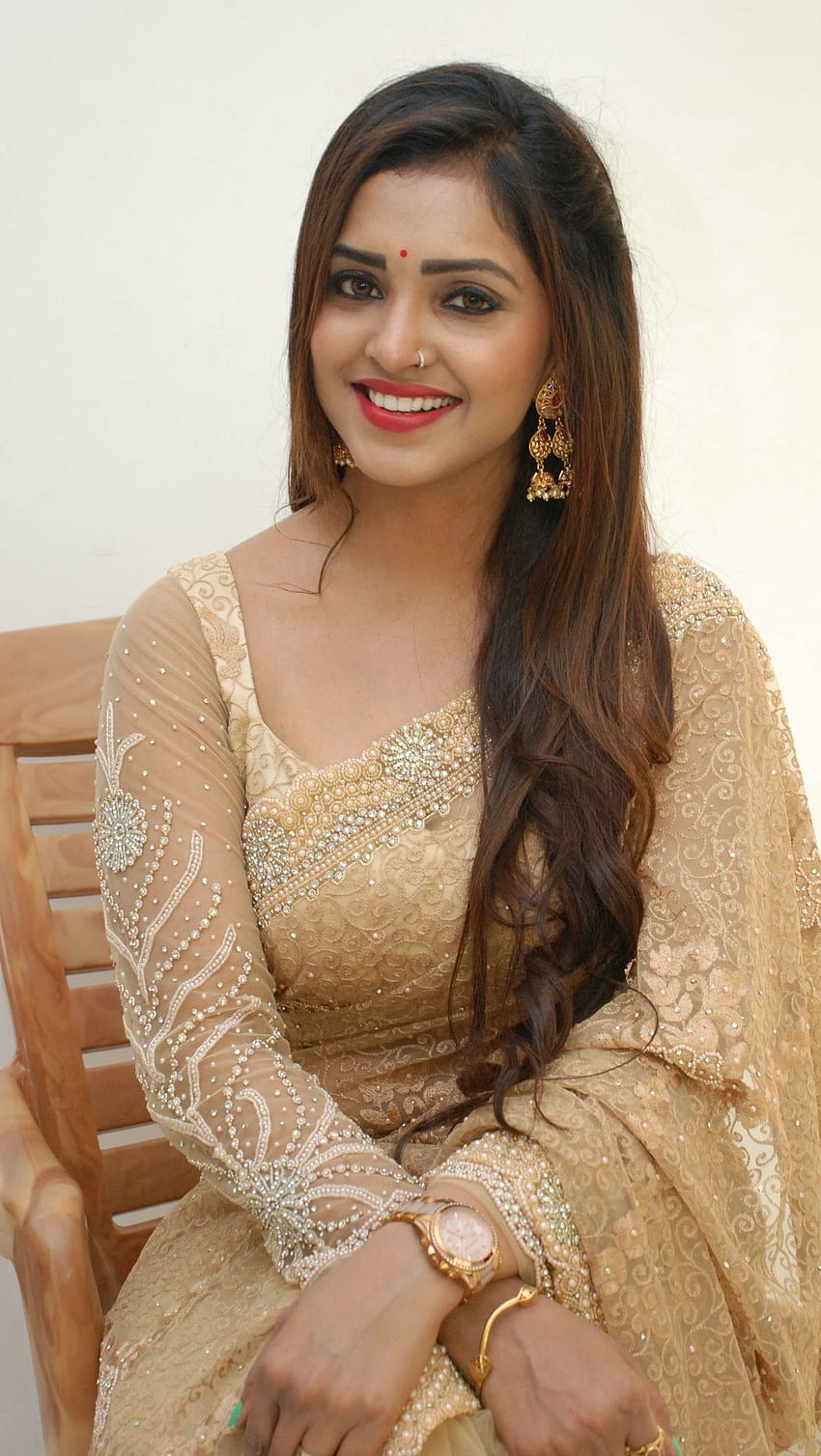 Sanchita Padukone, kannada actress, saree beauty HD phone wallpaper