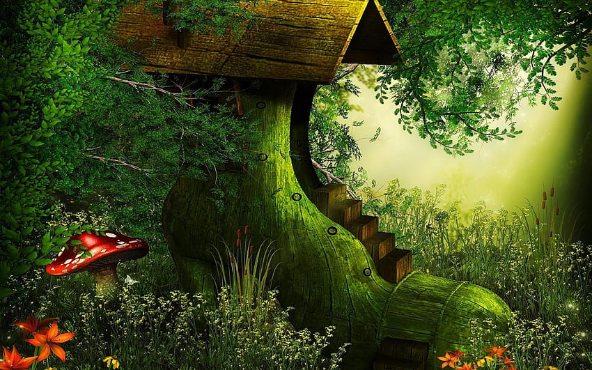 Fairy House , Fairy Tree House HD wallpaper