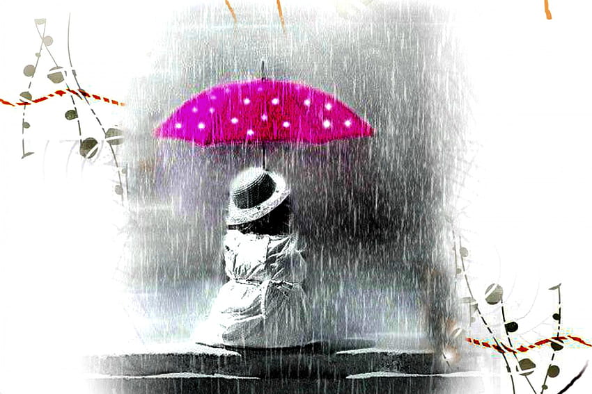 Summer Rain, summer, rain, umberalla, kid, nature HD wallpaper | Pxfuel