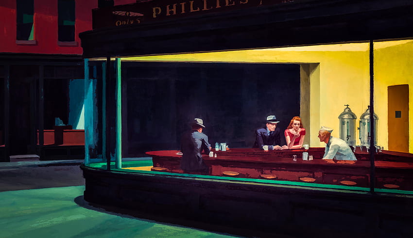 Nighthawks Vector、Edward Hopper + Me、5180 x 2993: アート 高画質の壁紙