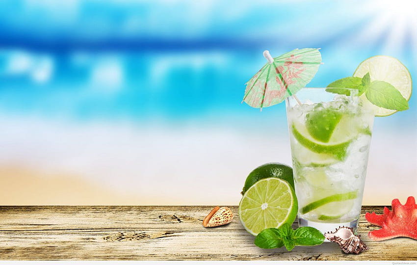Fresh and delicious summer drink- lime and mint, Summer Drinks HD wallpaper