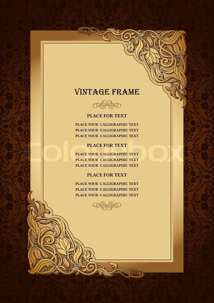 Vector Royal Invitation Card With Frame Illustration 46228993  Megapixl