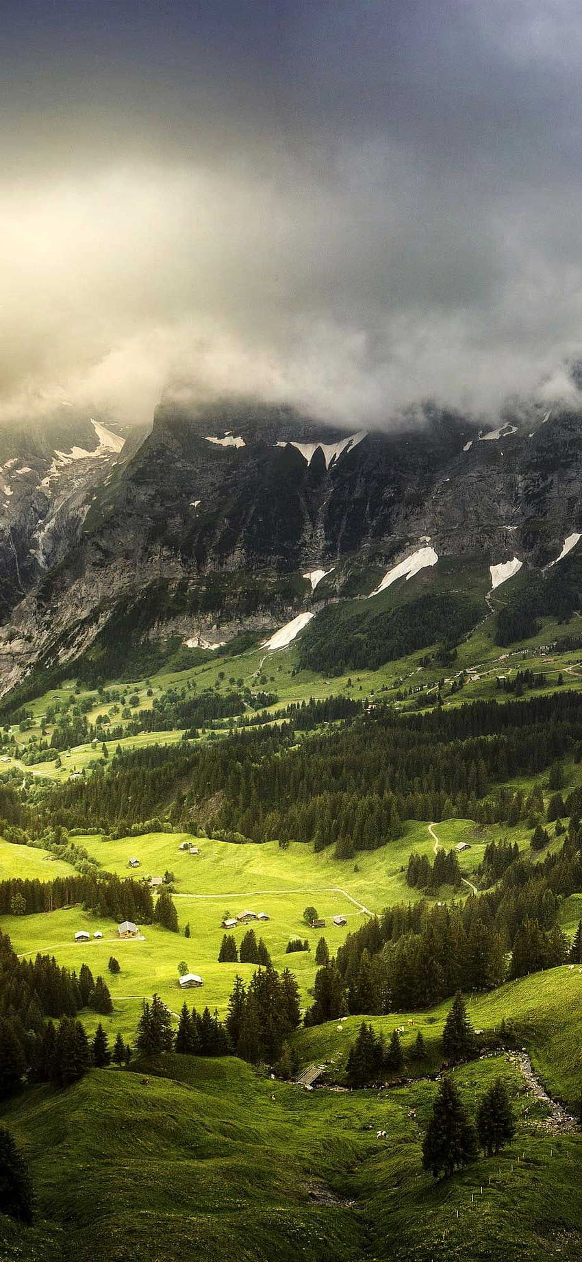 iPhone Pro Szwajcarski kraj gór. Kraj górski, góry iPhone'a, przyroda Tapeta na telefon HD