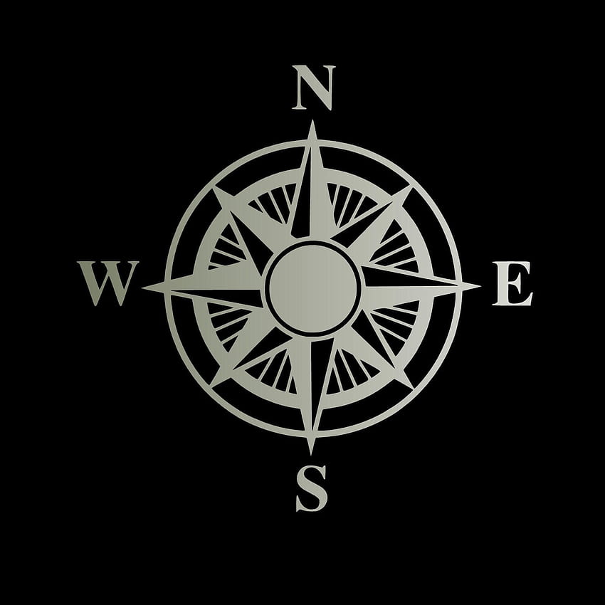 Kompass-Aufkleber Kompass-Aufkleber Nautische Dekoration Kompass, Schwarzer Kompass HD-Handy-Hintergrundbild