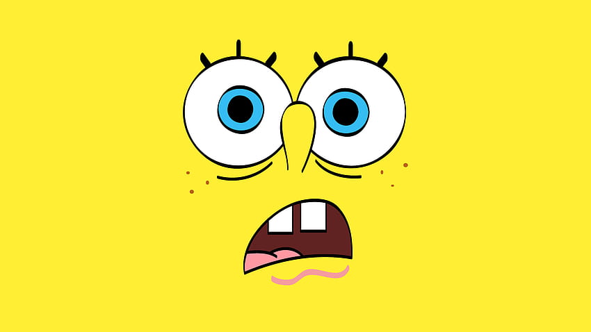 Забавен анимационен филм Спондж Боб Тъжно лице Жълта стена HD тапет