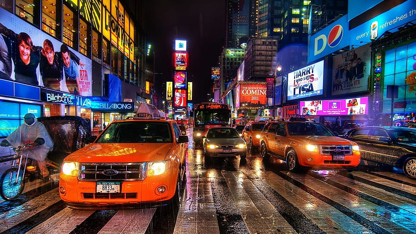 del paesaggio notturno di una città di New York Sfondo HD