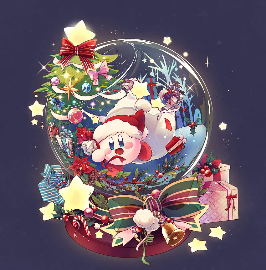 Vertigine mascherata su KIRBY. Arte di Kirby, personaggio di Kirby, anime, Natale di Kirby Sfondo del telefono HD