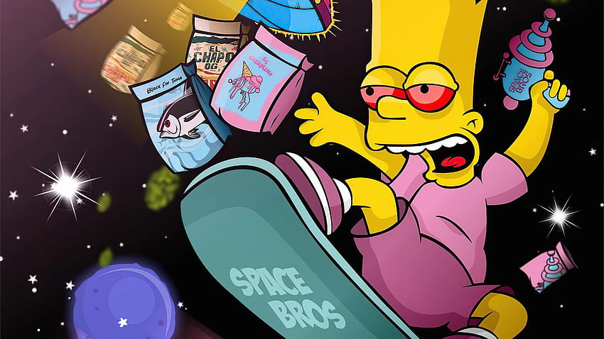 Bart Simpson Got High ラップトップ , , 背景, および 高画質の壁紙