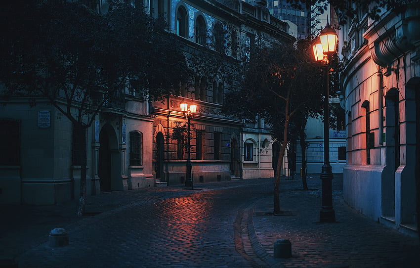 światło, ulica, pejzaż miejski, latarnie, scena miejska dla sekcji город, grafika miejska Tapeta HD