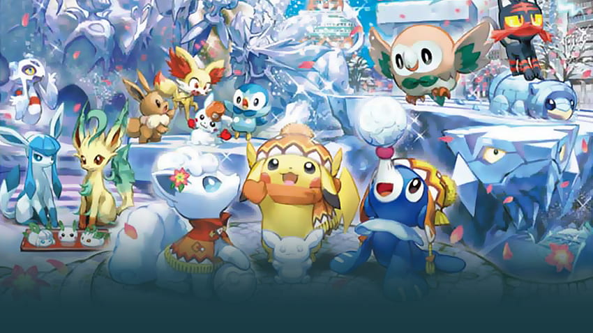 moving pokemon , cartoon, animation, illustration, organism, graphic design, Winter Pokemon HD wallpaper
