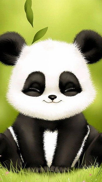 Cute panda face. Wallpaper stock vector. Illustration of character -  118933168