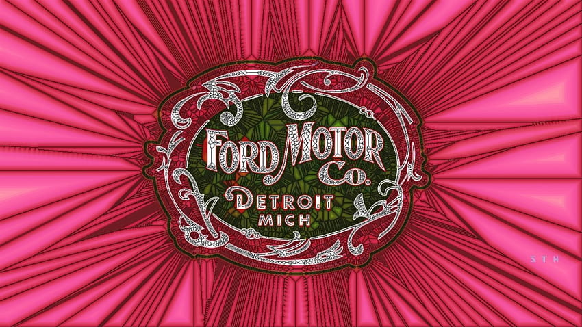 Pierwsze logo Forda, streszczenie z 1901 r., tło Ford z 1901 r., Ford z 1901 r., sztuka abstrakcyjna, tło systemu Windows 10, logo Ford z 1901 r. Tapeta HD