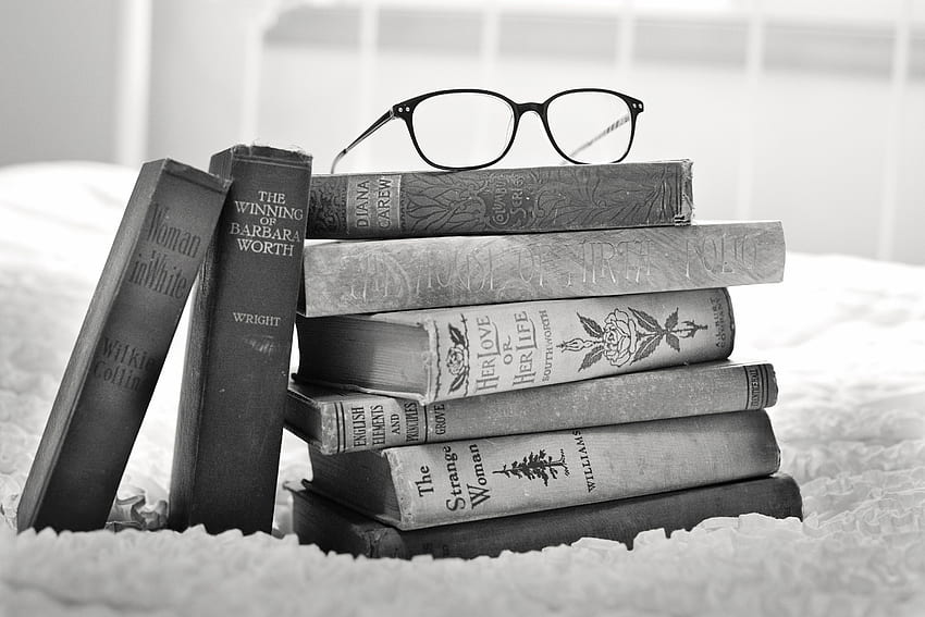 Stock Of Antique, Black And White, Books, Vintage Book HD wallpaper