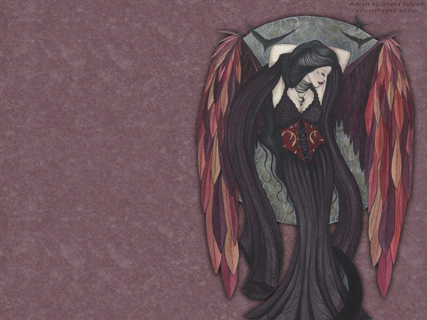 Dark Angel, goth, angel, dark HD wallpaper