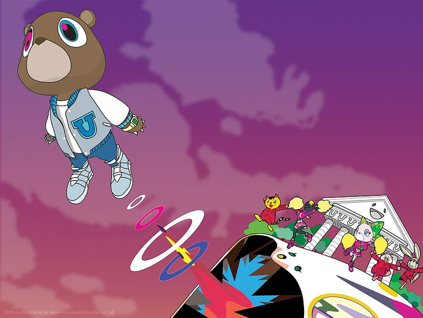 Graduación Kanye West, dibujos animados de Kanye West fondo de pantalla