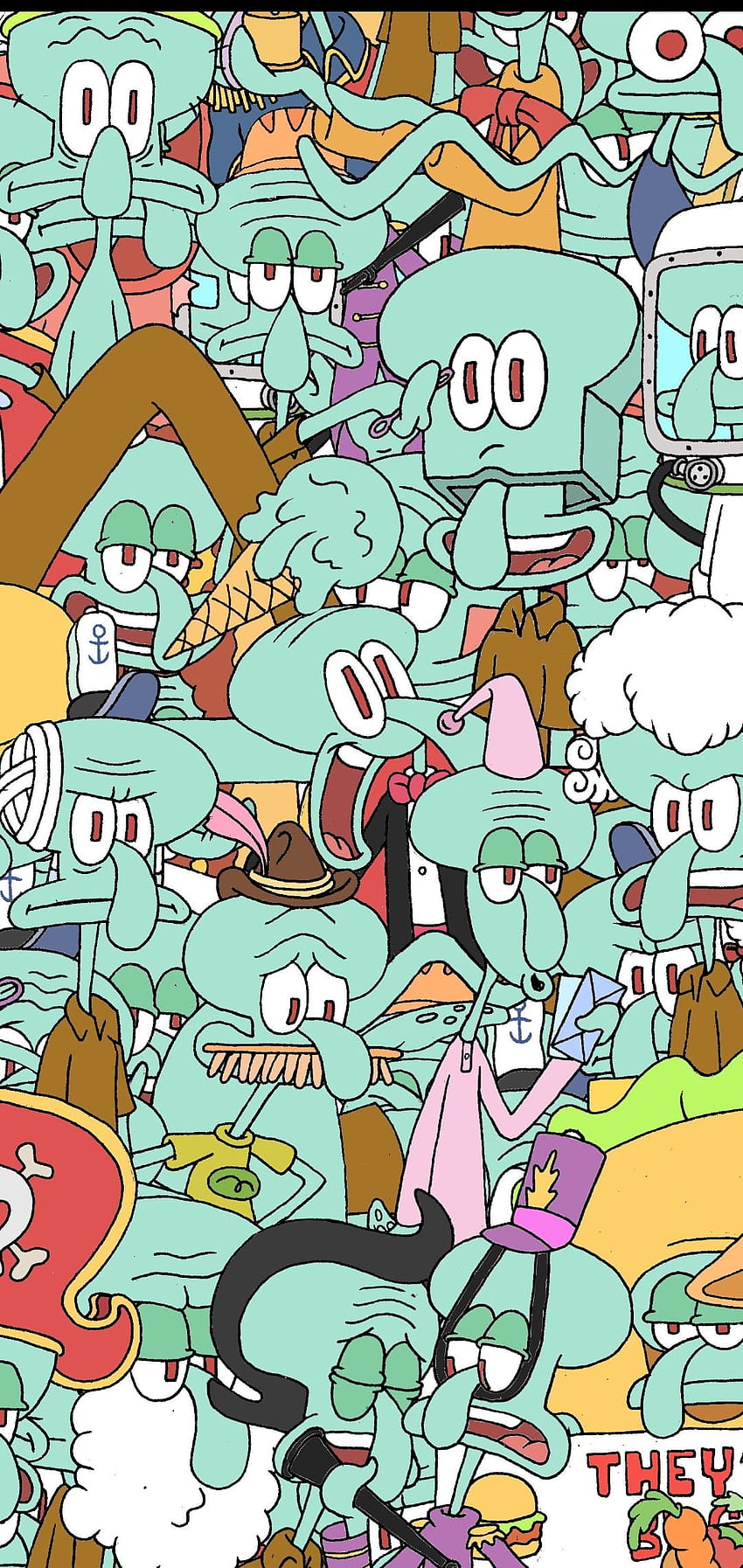 Squidward Tentacles Collage Galaxy S10 Hole Punch, Squidward Meme HD phone wallpaper