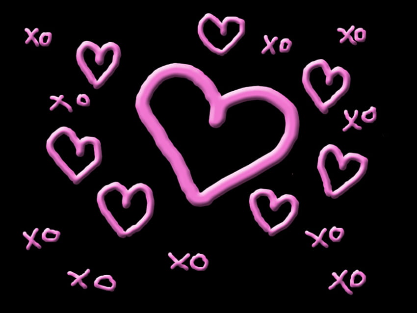 kalpler ve öpücükler pembe öpücükler aşk kalpler sevgililer günü HD duvar kağıdı