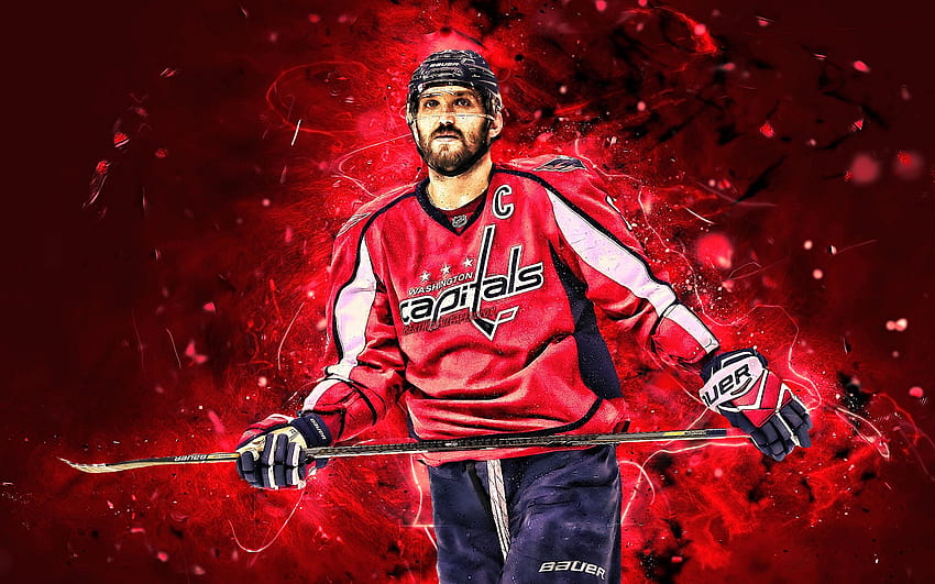 Alexander Ovechkin, hockey stars, Washington Capitals, NHL, Ovi, Washington Capitals captain, hockey players, Ovechkin, hockey, neon lights, Alex Ovechkin for with resolution . High Quality, Cool Capitals HD wallpaper