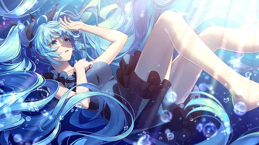 2. "Cyan Blue Hair Anime Girl" - wide 4