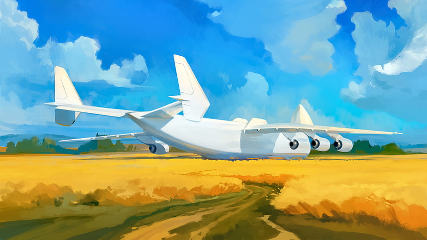 Antonov White Whale in the Field von Igor Artyomenko [] : HD-Hintergrundbild
