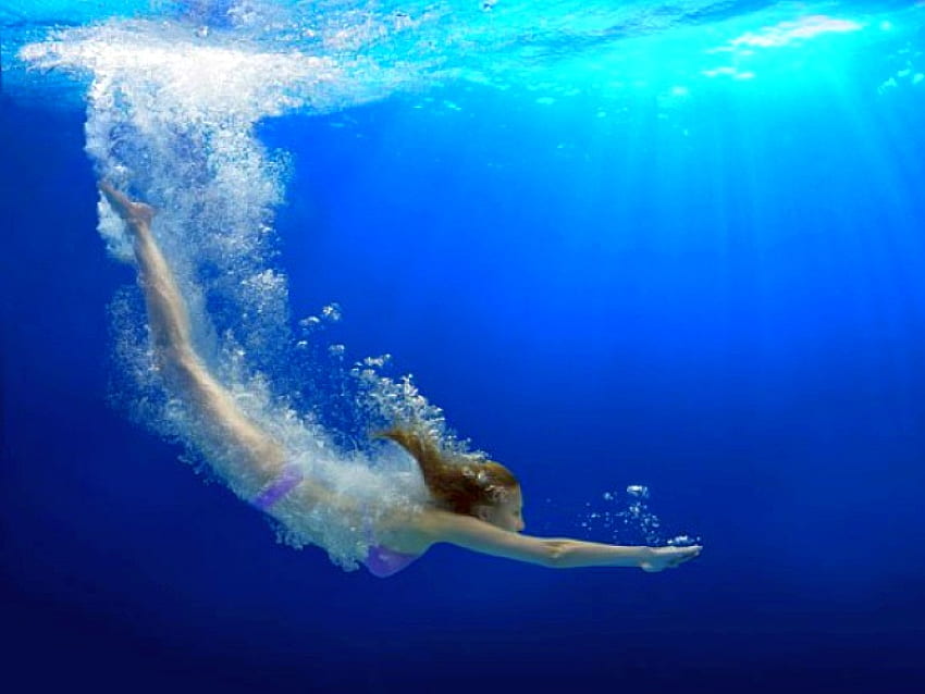 Cool Dive, cool, ในน้ำ, ดำน้ำ วอลล์เปเปอร์ HD