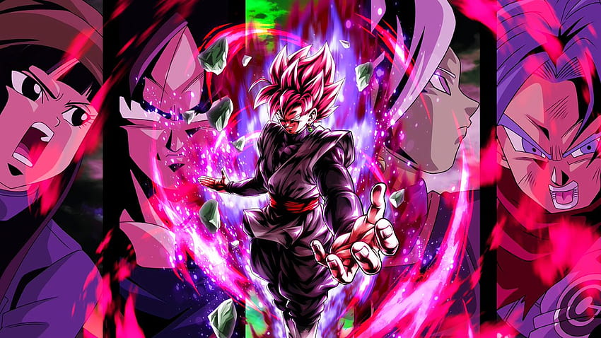 Hydros - Super Saiyan Goku Noir (Rose) Personnage Art + PC + Téléphone ! Fond d'écran HD