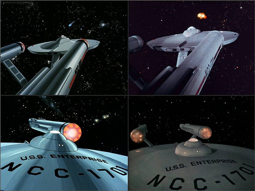 Animowane i Live Action Enterprise Comparisons, statek kosmiczny, animowany star trek, star trek, tas, tos, live action star trek Tapeta HD