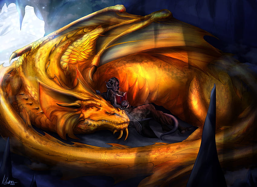 ArtStation, Sleeping Dragon HD wallpaper