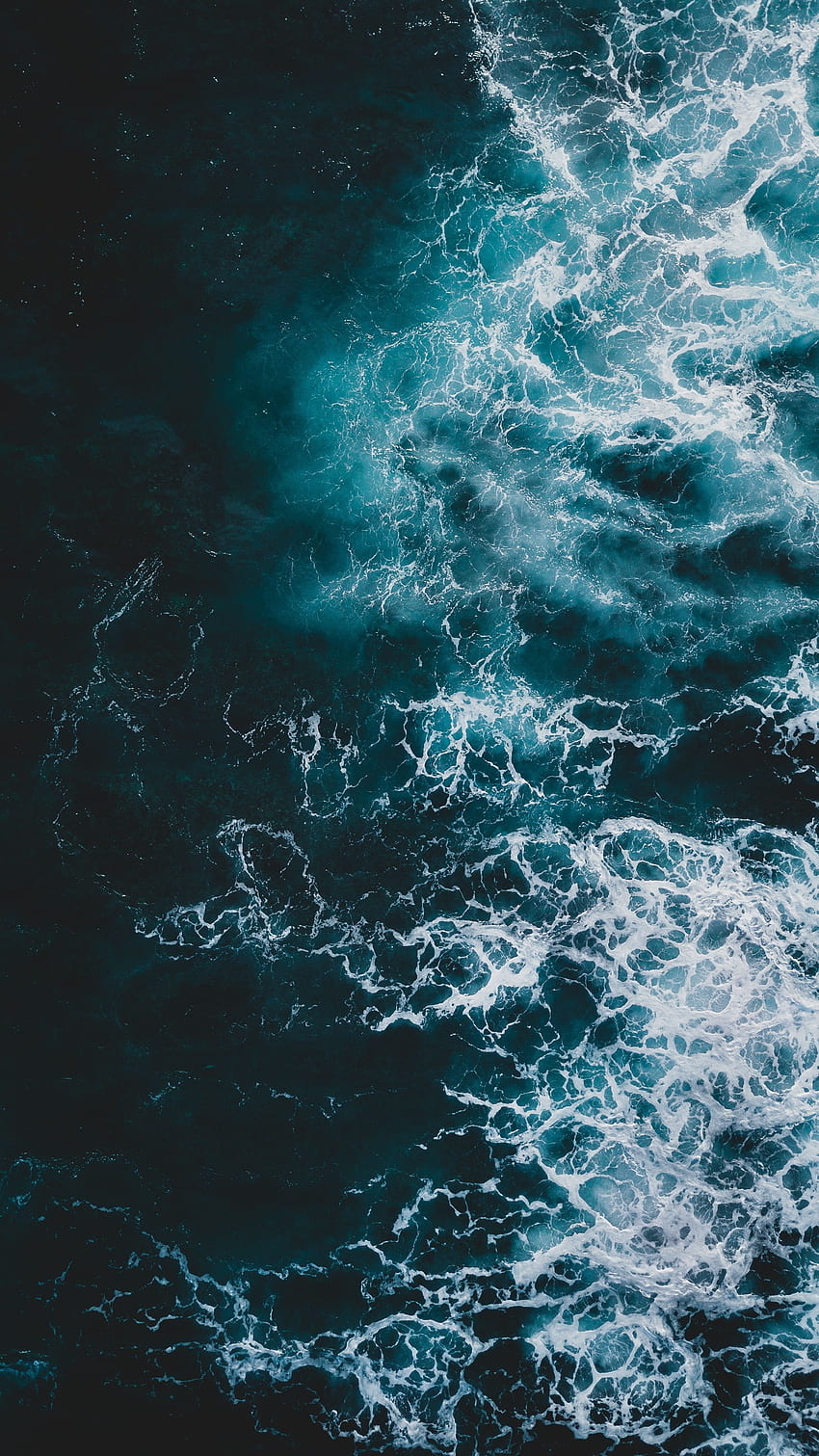 Nature, Water, Sea, Waves, View From Above, Foam HD phone wallpaper