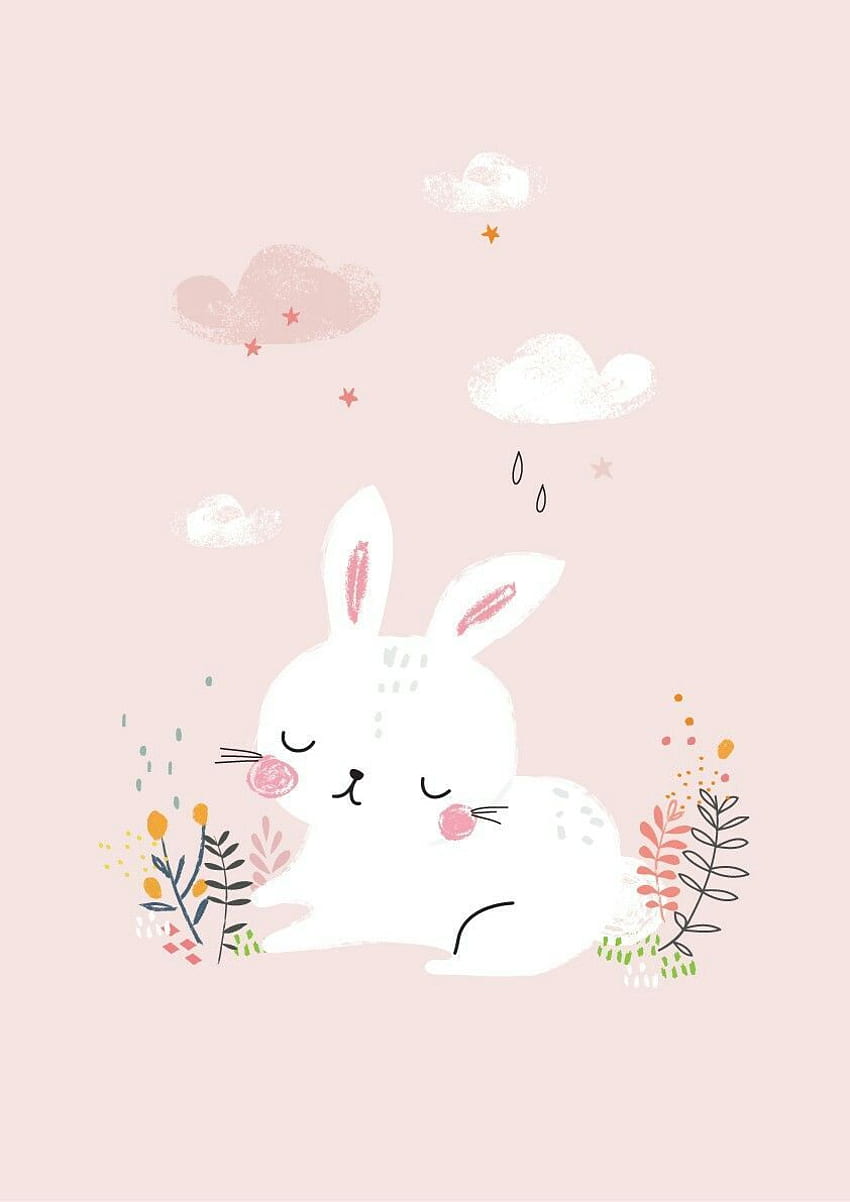 Kawaii Bunny iPhone , Cute Bunny Art HD phone wallpaper