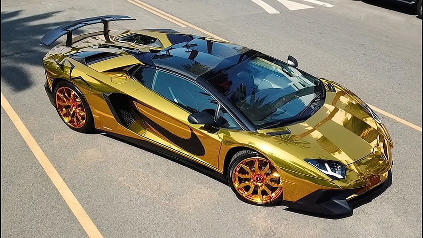 FORGIATO. Chris Brown Gold Lamborghini Aventador na Artigli ECL, Lamborghini i Ferrari Tapeta HD